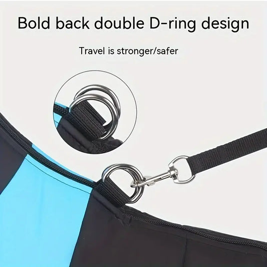 Black and Sky Blue Warm, Padded, Waterproof Dog Vest/Coat