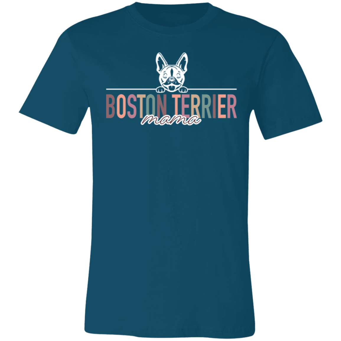 Boston Terrier Mama Short Sleeve T(Brown or White Outline) -Bella Canvas