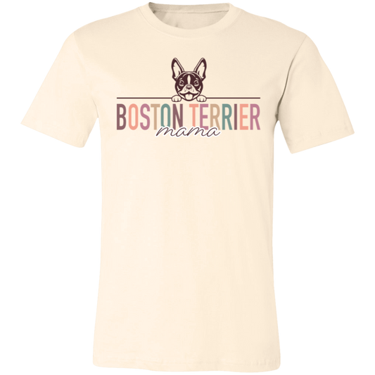 Boston Terrier Mama Short Sleeve T(Brown or White Outline) -Bella Canvas