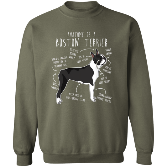 Anatomy of a Boston Terrier Crewneck Pullover Sweatshirt