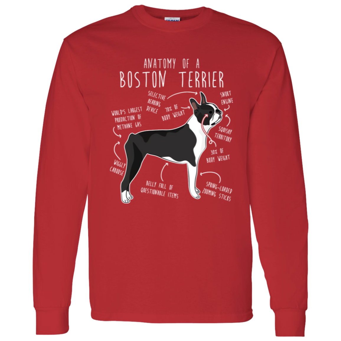 Anatomy of a Boston Terrier Short & Long Sleeve T Shirt
