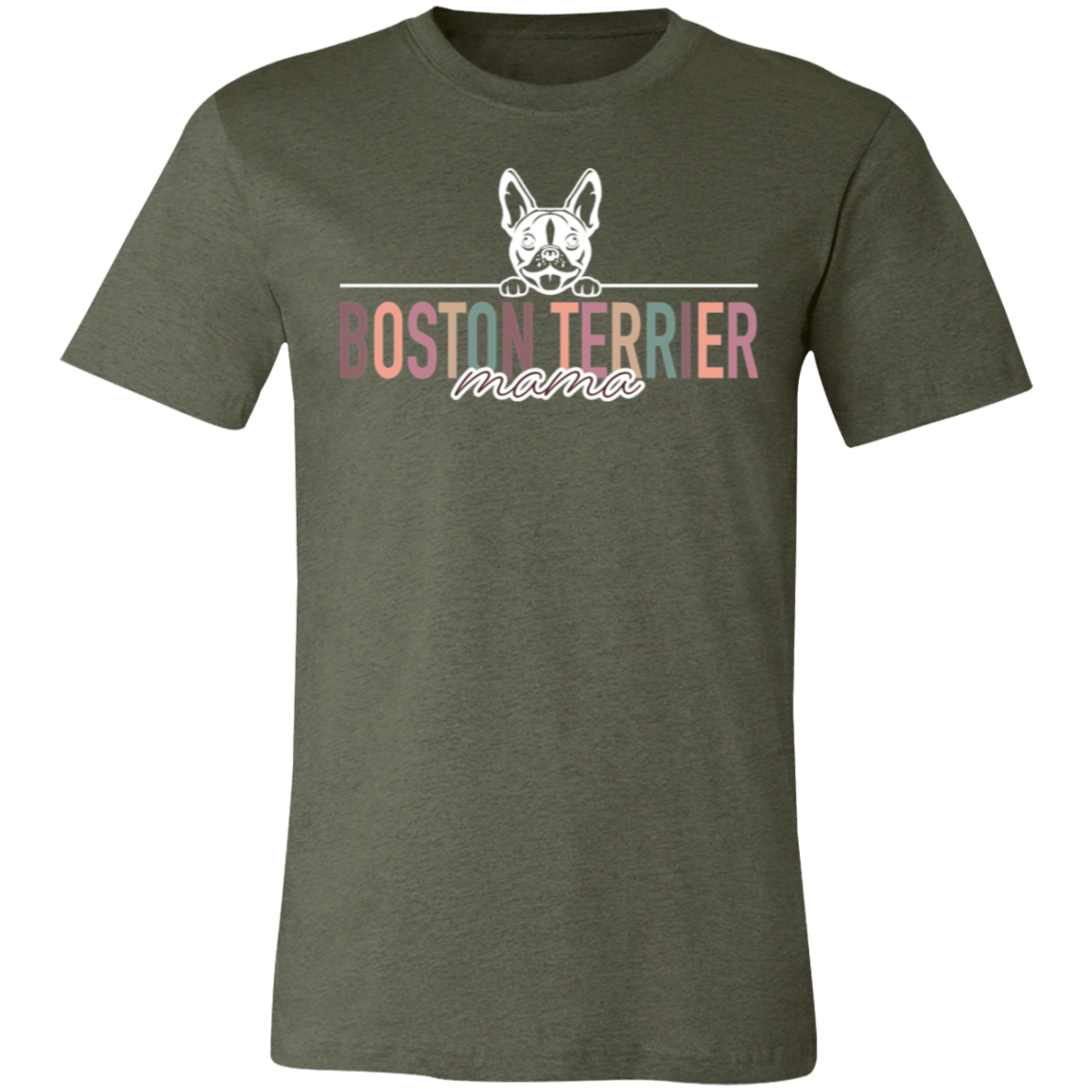 Boston Terrier Mama Short Sleeve T(Brown or White Outline) -Bella Canvas