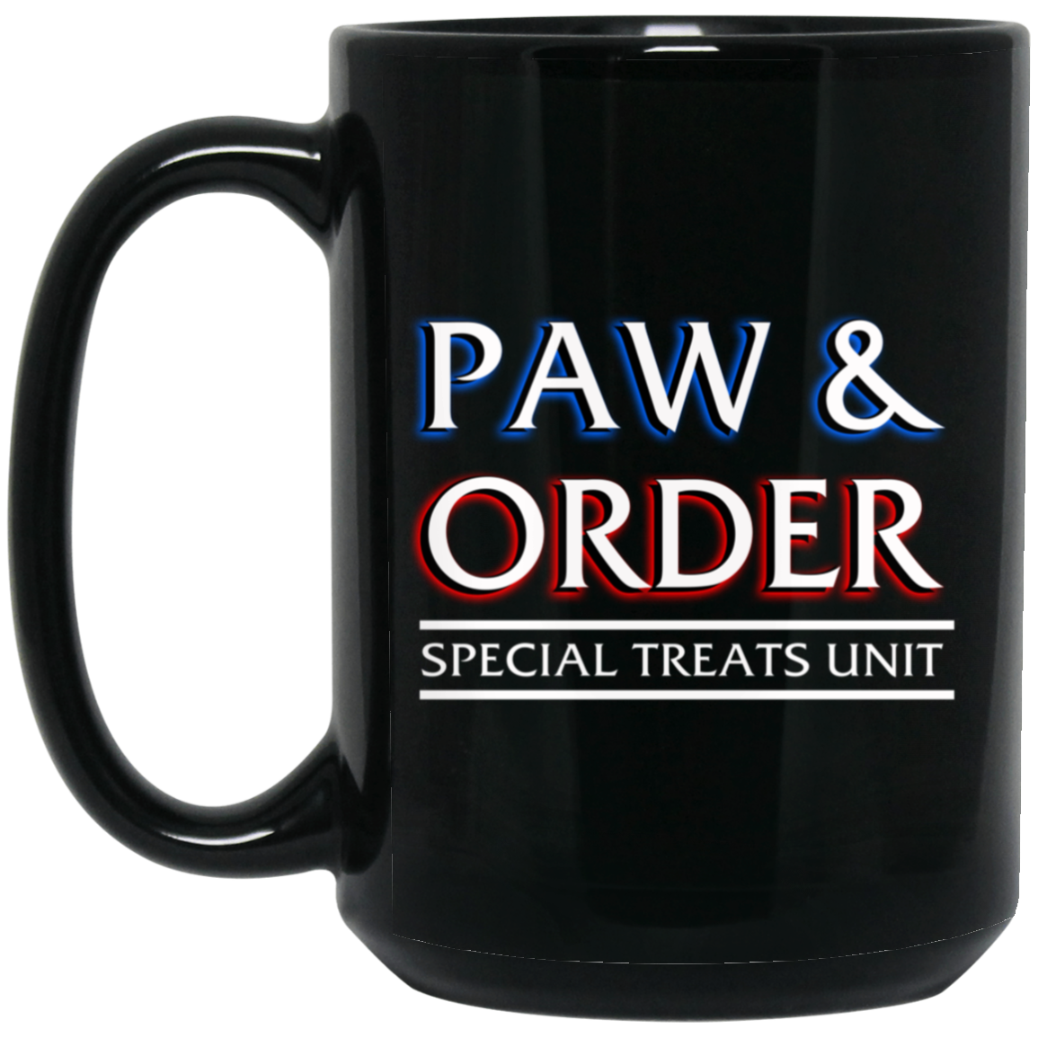 15 oz Paw & Order Black Mug