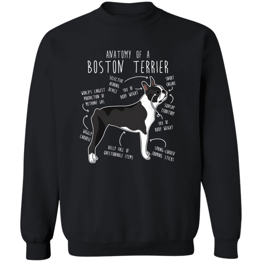 Anatomy of a Boston Terrier Crewneck Pullover Sweatshirt