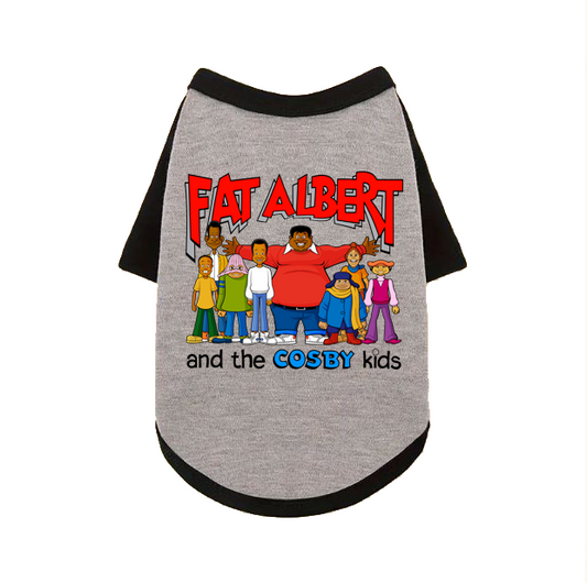 Fat Albert Gray & Black Raglan Dog TShirt