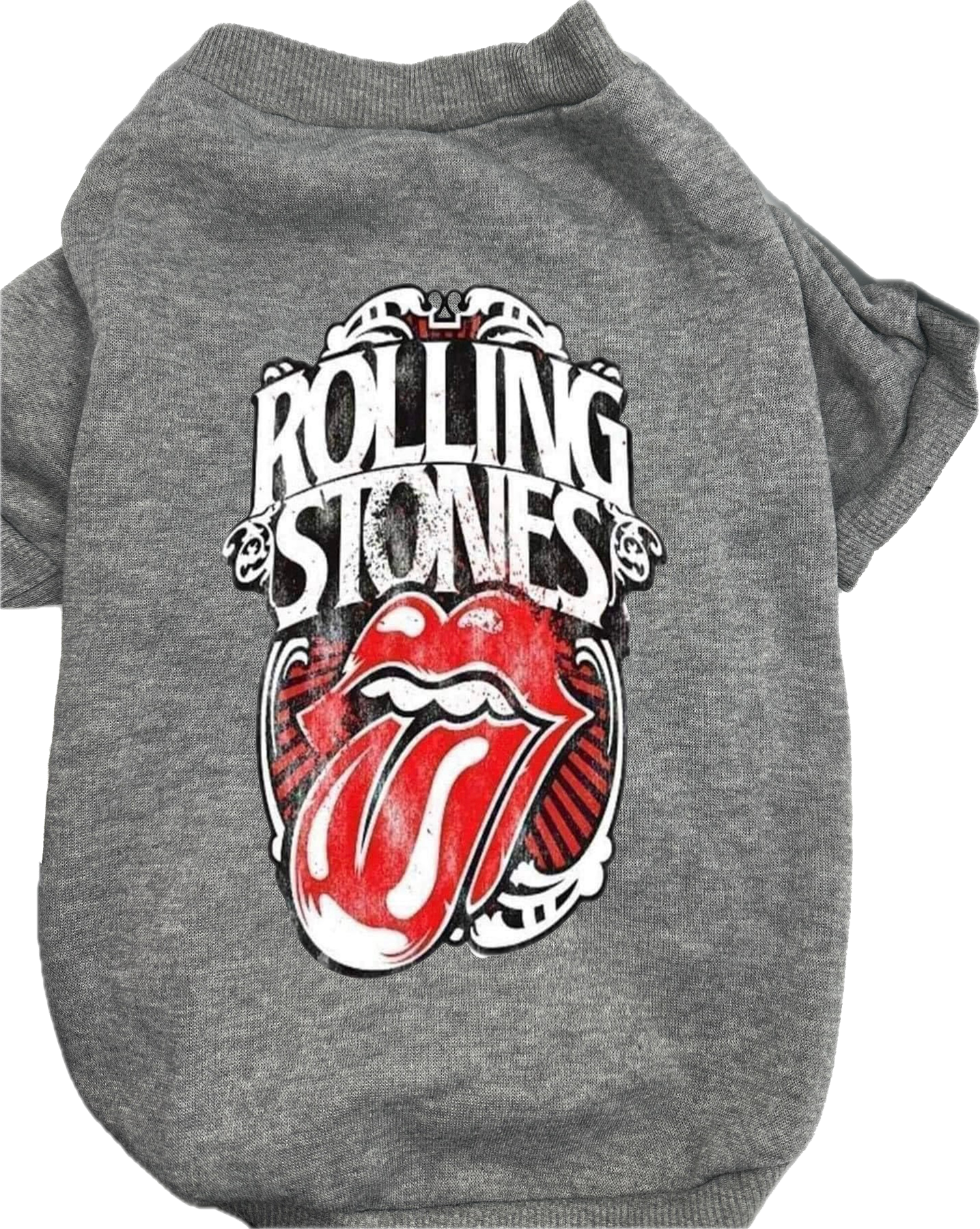 Distressed Rolling Stones Gray Sweatshirt for Dogs