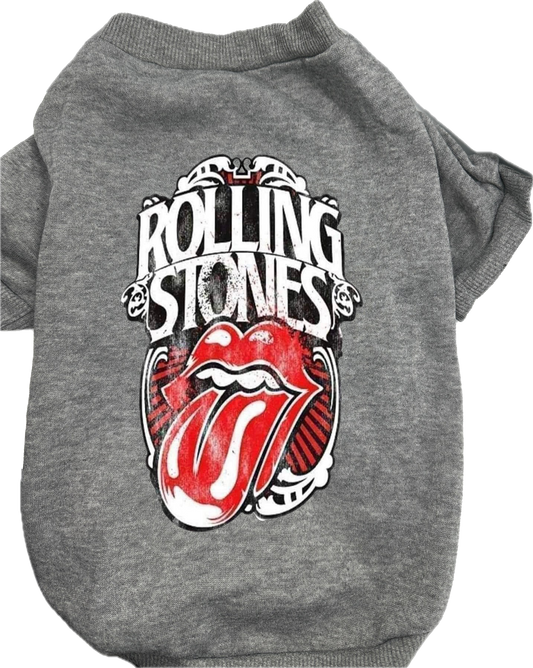 Distressed Rolling Stones Gray Sweatshirt for Dogs