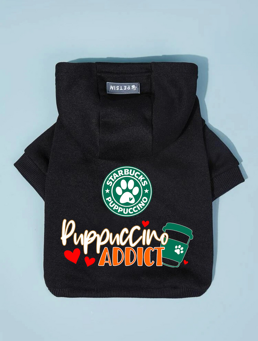 Black St*rbucks Puppuccino Addict Dog Hoodie