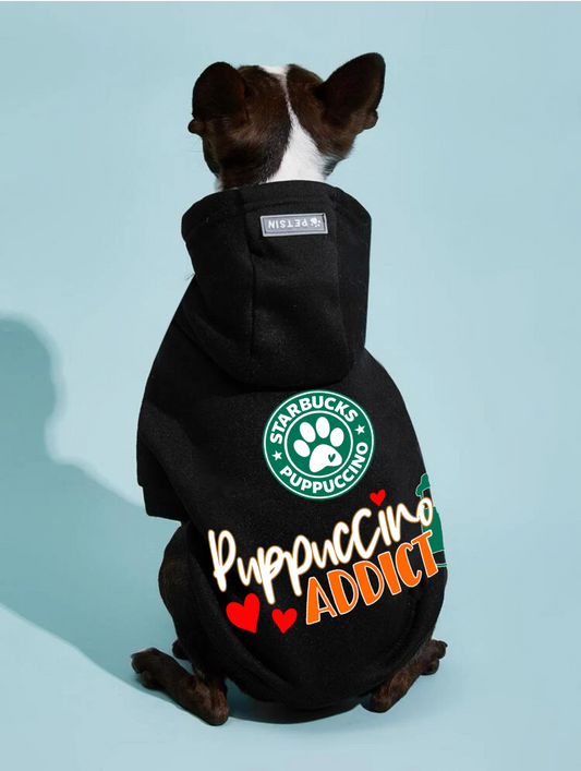 Black St*rbucks Puppuccino Addict Dog Hoodie