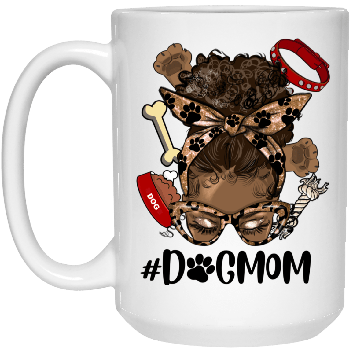 21504 15 oz. White #DOGMOM Sista Mug - Spoiled Rotten Pup