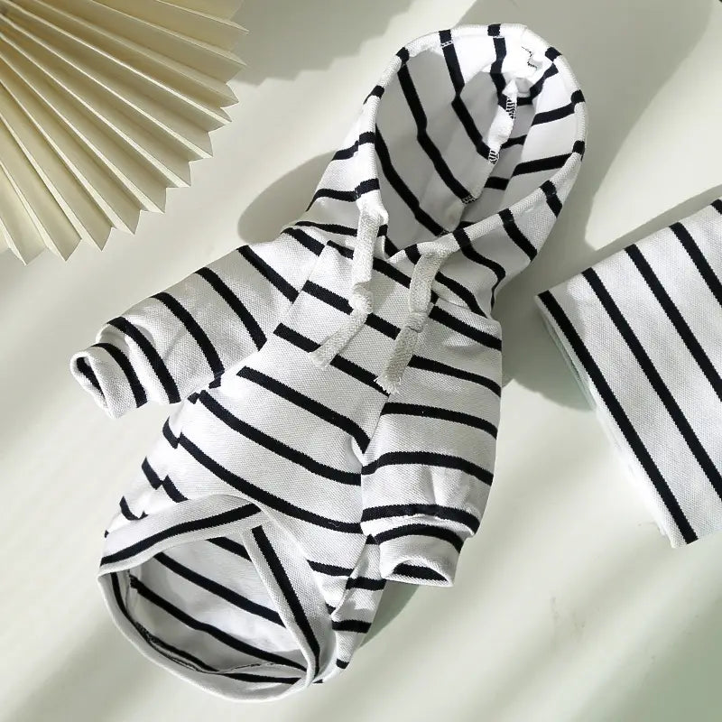 Striped Dog Hoodie for Small Medium Dogs - Spoiled Rotten Pup
