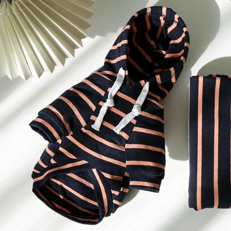 Striped Dog Hoodie for Small Medium Dogs - Spoiled Rotten Pup