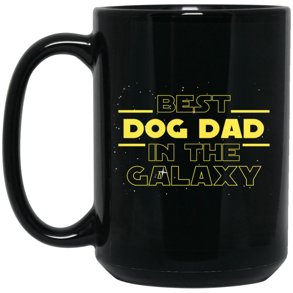 Best Dog Dad in the Galaxy 15 oz. Black Mug - Spoiled Rotten Pup