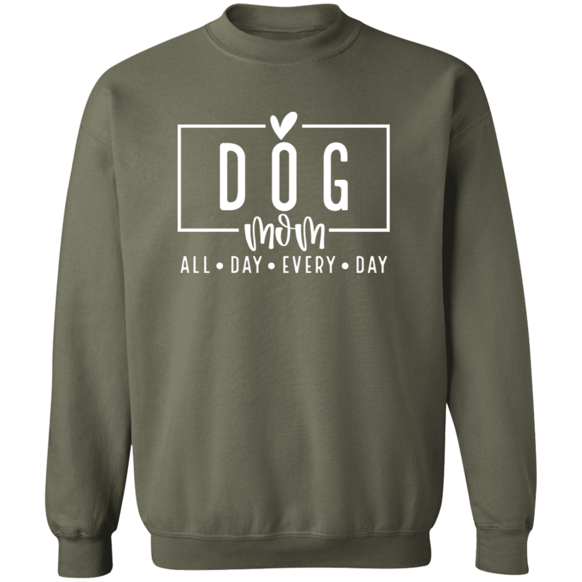 Dog Mom All Day Every Day Crew Sweatshirt(available in black or white design) - Spoiled Rotten Pup