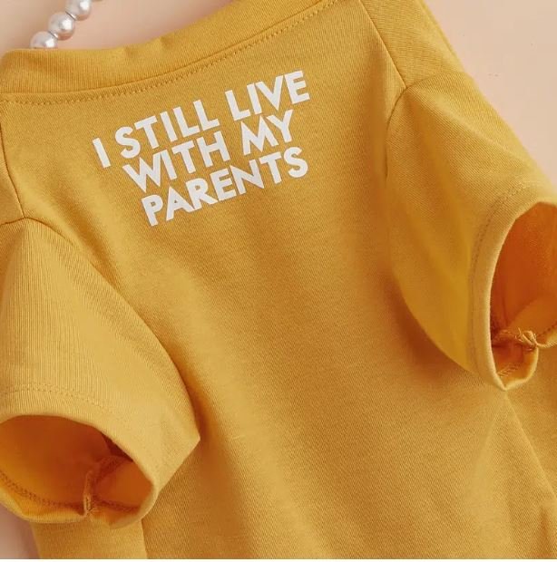 "I Still Live With My Parents" Dog Graphic Tee - Spoiled Rotten Pup