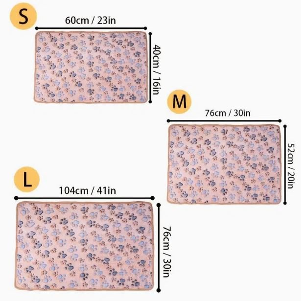 Light Brown Soft Dog Blanket with Brown/Black Paws - Spoiled Rotten Pup