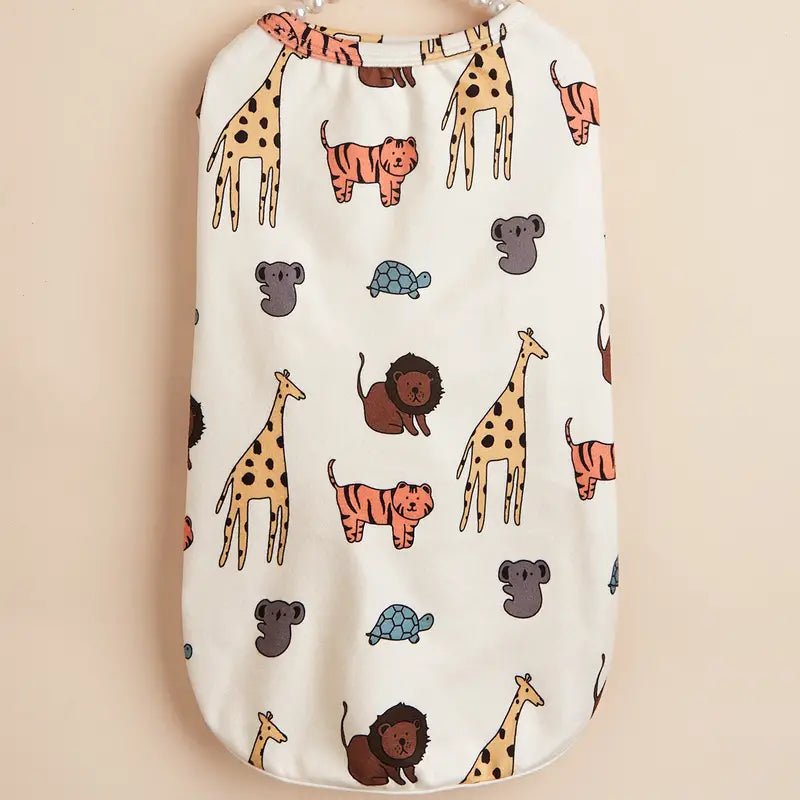 Multi-color Zoo Animal Printed T-Shirt For Small & Medium Dogs - Spoiled Rotten Pup