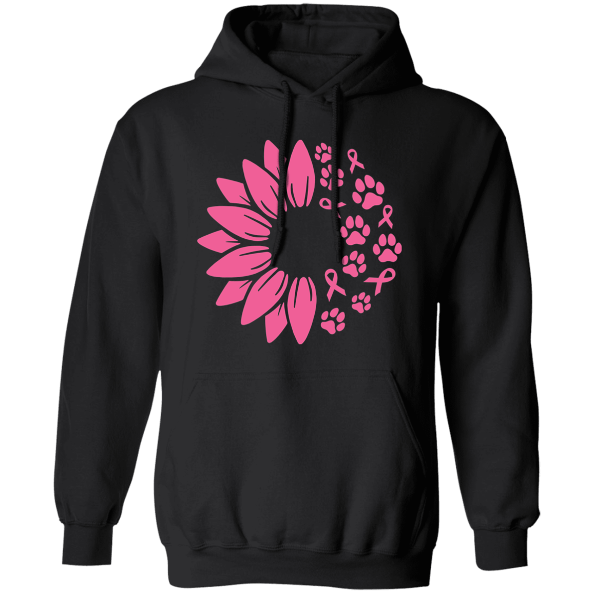 Paws for the Cause Breast Cancer Awareness Long Sleeve T Shirt or Hoodie - Spoiled Rotten Pup