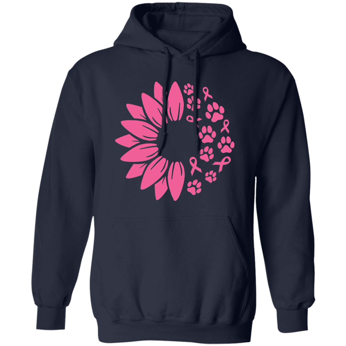 Paws for the Cause Breast Cancer Awareness Long Sleeve T Shirt or Hoodie - Spoiled Rotten Pup