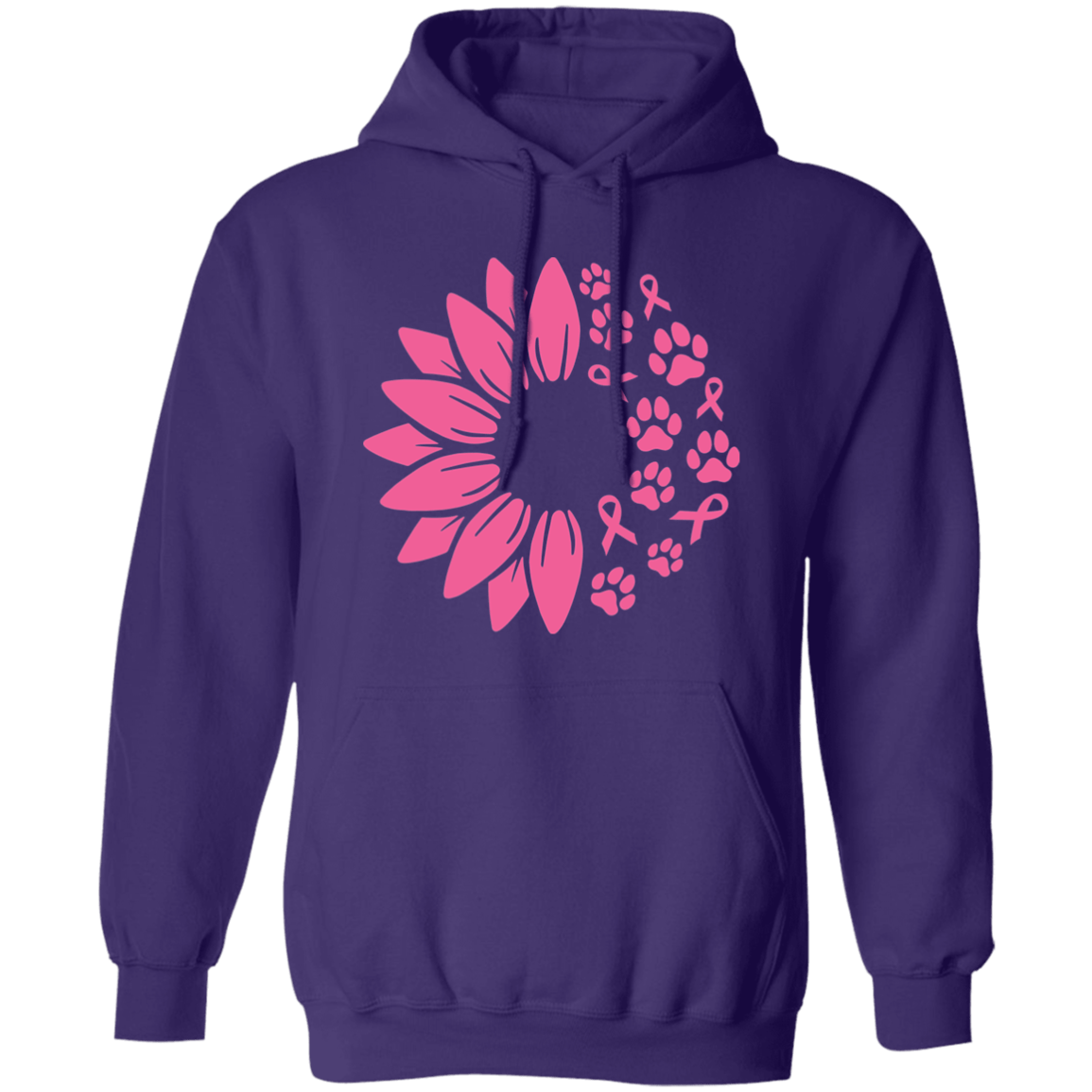 Paws for the Cause Breast Cancer Awareness Long Sleeve T Shirt or Hoodie - Spoiled Rotten Pup