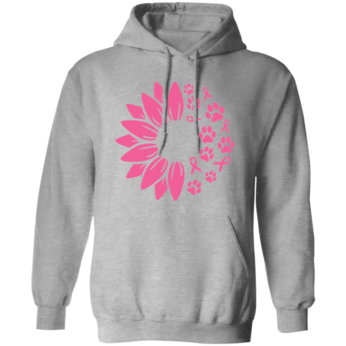 Paws for the Cause Breast Cancer Awareness Long Sleeve T Shirt or Hoodie - Spoiled Rotten Pup