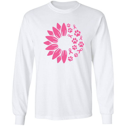 Paws for the Cause Breast Cancer Awareness Long Sleeve T Shirt or Hoodie - Spoiled Rotten Pup