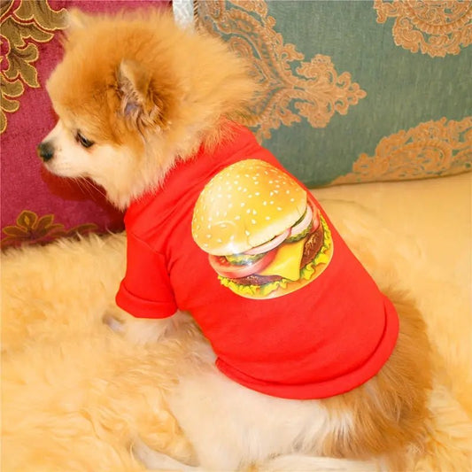 Red Cheeseburger T Shirt for Small-Medium Dogs - Spoiled Rotten Pup