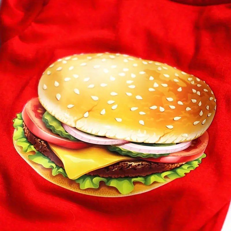 Red Cheeseburger T Shirt for Small-Medium Dogs - Spoiled Rotten Pup