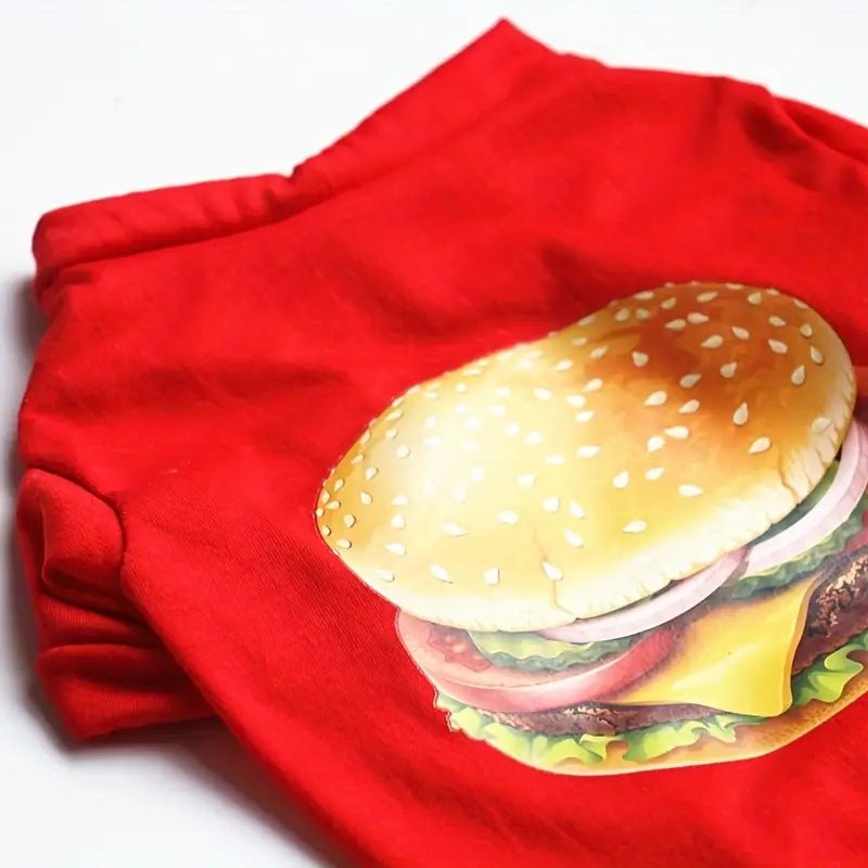 Red Cheeseburger T Shirt for Small-Medium Dogs - Spoiled Rotten Pup