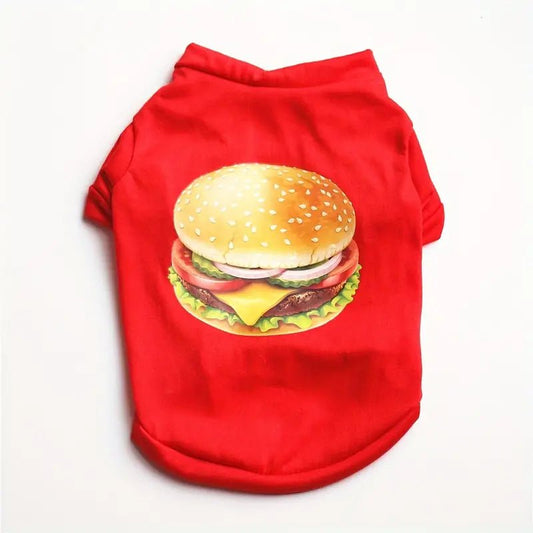 Red Cheeseburger T Shirt for Small-Medium Dogs - Spoiled Rotten Pup