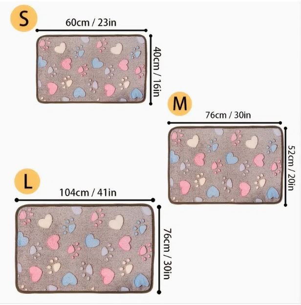 Soft Brown Dog Blanket with Hearts & Paws - Spoiled Rotten Pup