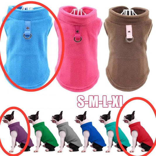 Soft Fleece Vest for Small Dog with Harness Leash Ring - Spoiled Rotten Pup