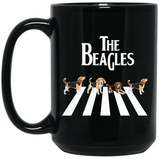 The Beagles BM15OZ 15 oz. Black Mug - Spoiled Rotten Pup