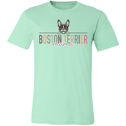 Boston Terrier Mama Short Sleeve T(Brown or White Outline) -Bella Canvas