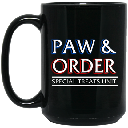 15 oz  Paw & Order Black Mug