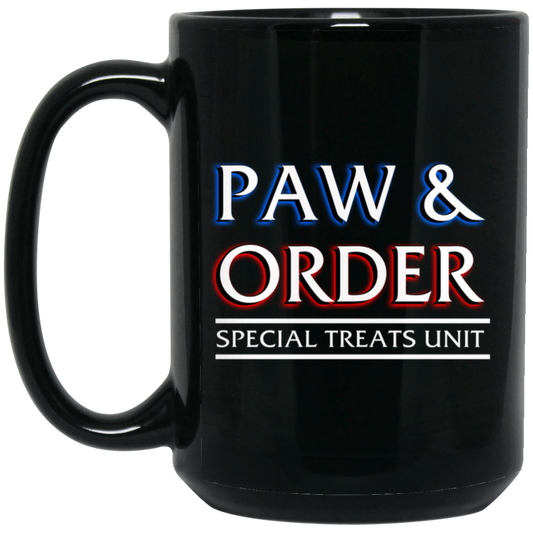 15 oz  Paw & Order Black Mug