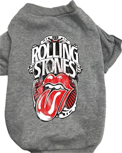 Distressed Rolling Stones Gray Sweatshirt for Dogs