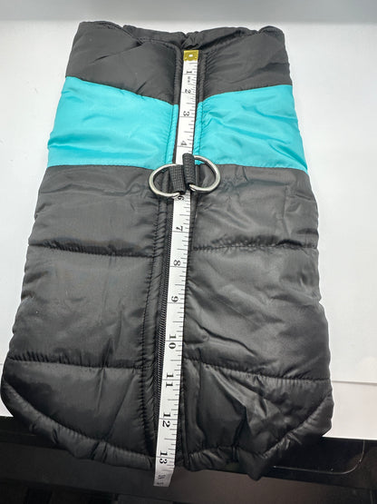 Black and Sky Blue Warm, Padded, Waterproof Dog Vest/Coat