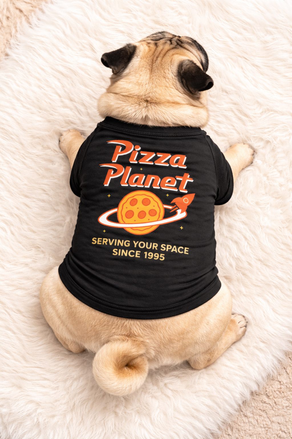 Pizza Planet Dog T Shirt(Black or Raglan)