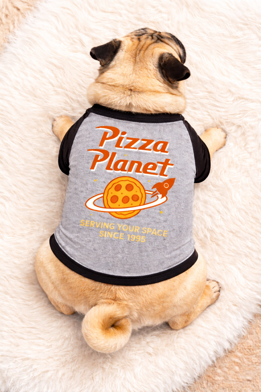 Pizza Planet Dog T Shirt(Black or Raglan)