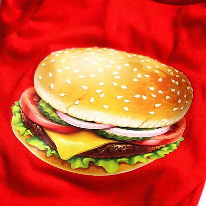 Red Cheeseburger T Shirt for Small-Medium Dogs - Spoiled Rotten Pup