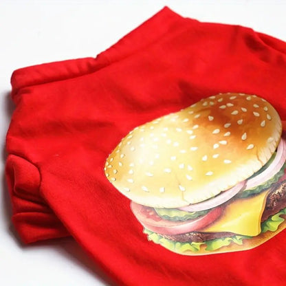 Red Cheeseburger T Shirt for Small-Medium Dogs - Spoiled Rotten Pup